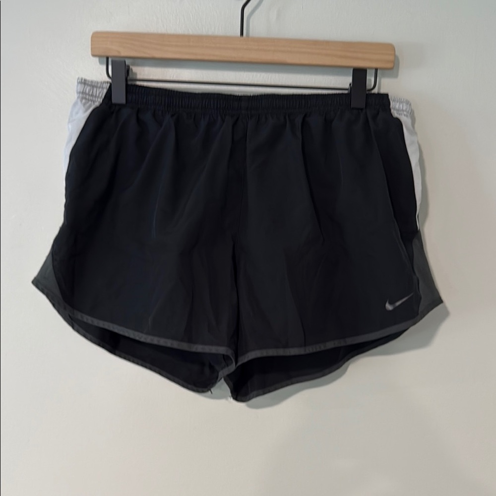 Nike Black and White Athletic Shorts with Elastic Waistband